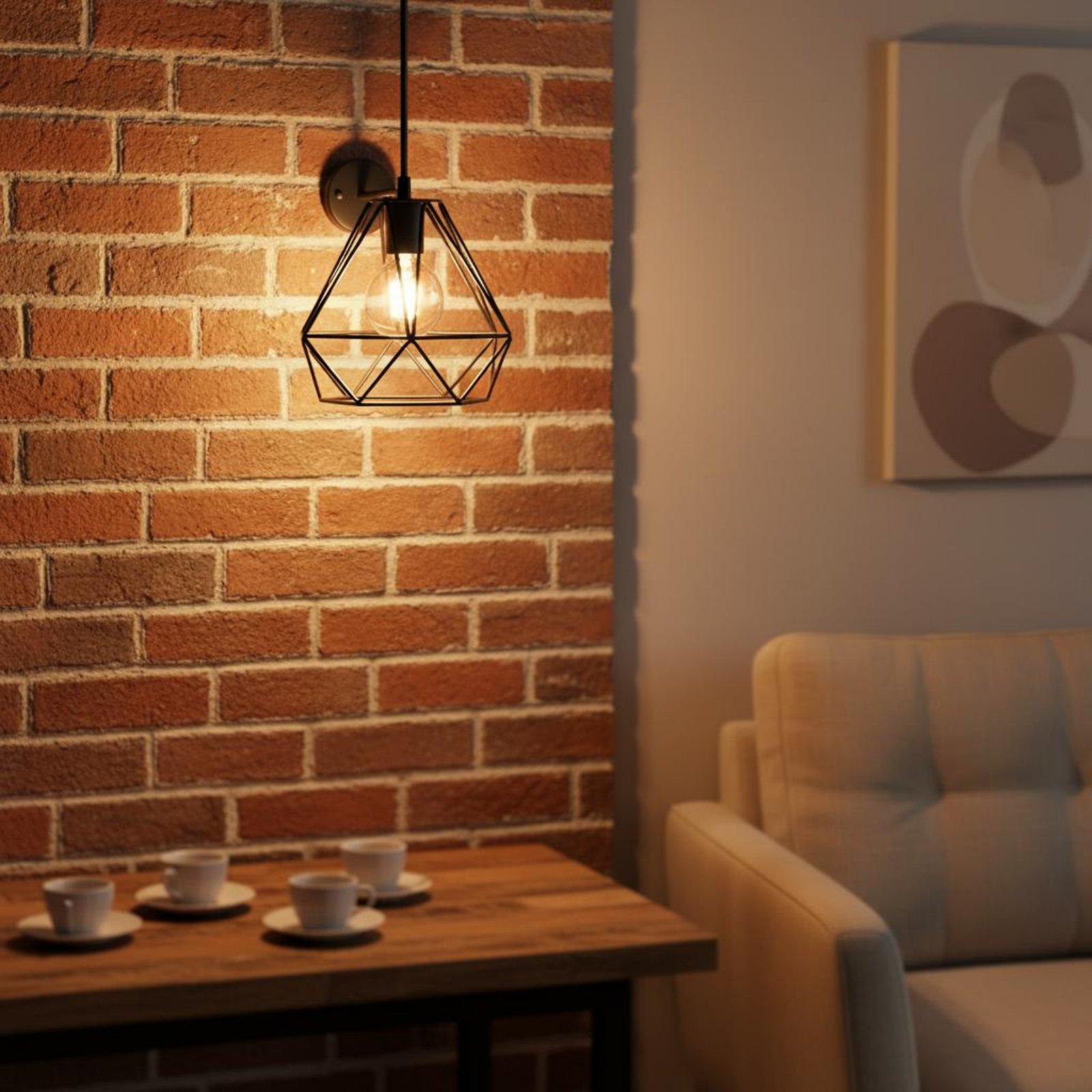 Geometric Lamp Shade - 菱形ランプシェード ミニマリストメタルワイヤーランプシェード 幾何学模様のランプフレーム 中空デザイン カフェ、バー用の実用的なランプガード