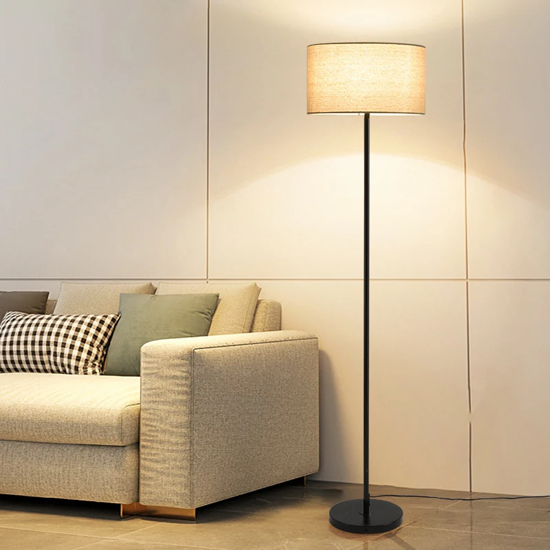 Floor Lamp Tripod - モダンなシンプルな布 Led フロアランプリビングルームソファサイド垂直ランプ照明寝室のベッドサイド光沢雰囲気照明器具