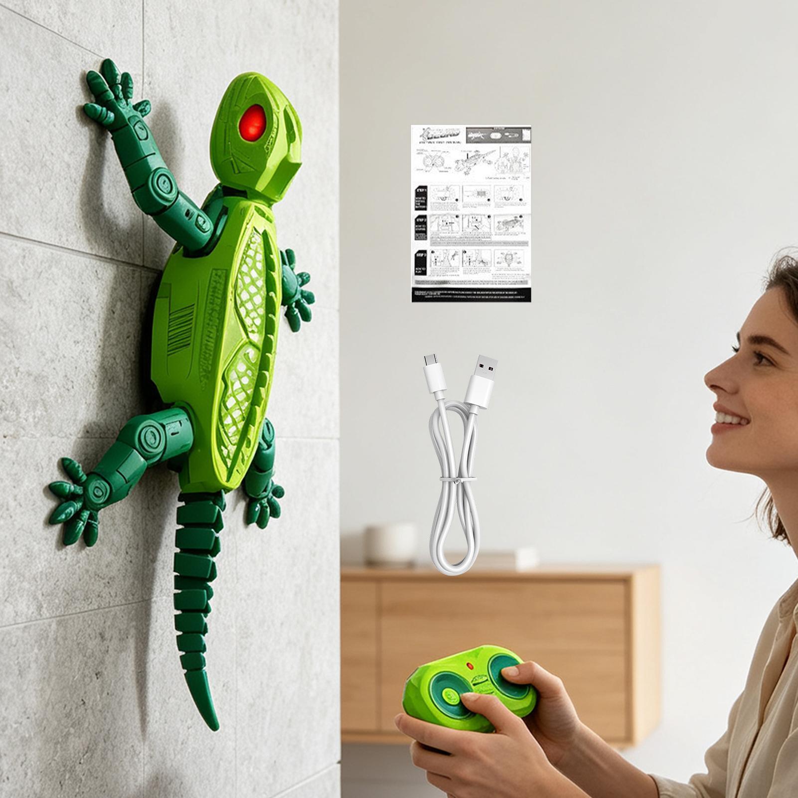 Gecko Lighting & Decor - RC電動ヤモリのおもちゃは、カラフルなライトが特徴で、壁を登る能力があり、360度回転します。子供向けの創造的なギフトです。