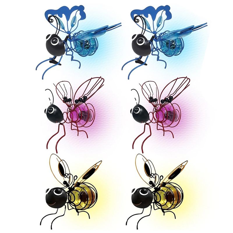 Lighting Bug Decor - A33Z-ソーラービーシミュレーションライト、屋外用吊り下げ式LEDミツバチガーデンデコレーションランタン、昆虫ナイトライト