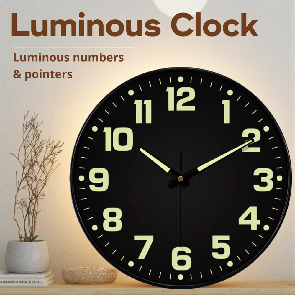 Lighting Home Decor Wall Clocks - 発光壁時計 暗い夜でも光る 大型デジタルクォーツムーブメント壁掛け時計 寝室 リビングルーム 書斎