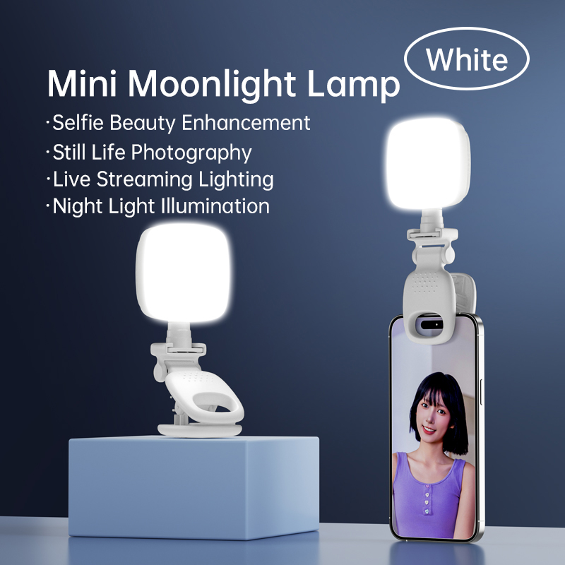 Lighting Gallery - ポータブルLEDセルフィーライトカメラミニフィルライト充電式スマホナイトライトUSBクランプランプ、ノートパソコン、タブレット、TikTokビデオ用