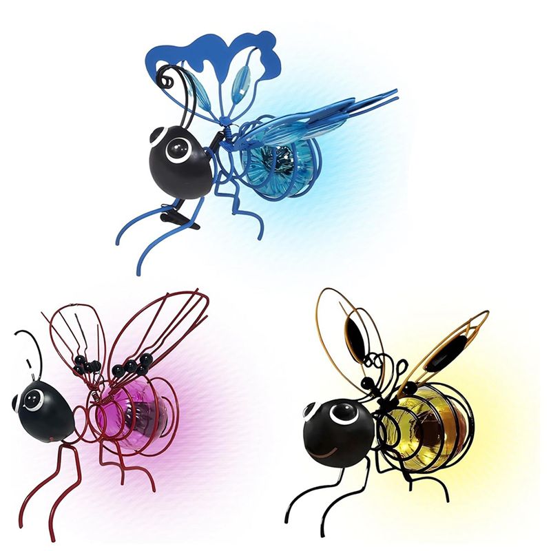 Lighting Bug Decor - BAAG-ソーラービー型ライト、屋外用吊り下げ式LED蜂型ガーデンデコレーションランタン、屋外用、虫型ナイトライト。