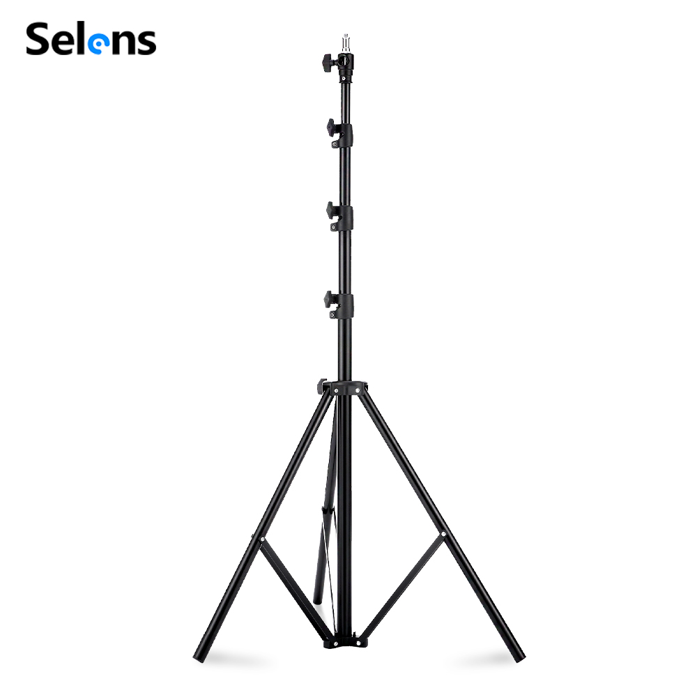 Lighting Gallery - Selens 2.2~3.95m エアクッションライトスタンド アルミ合金三脚ブラケット 写真スタジオ ソフトボックス