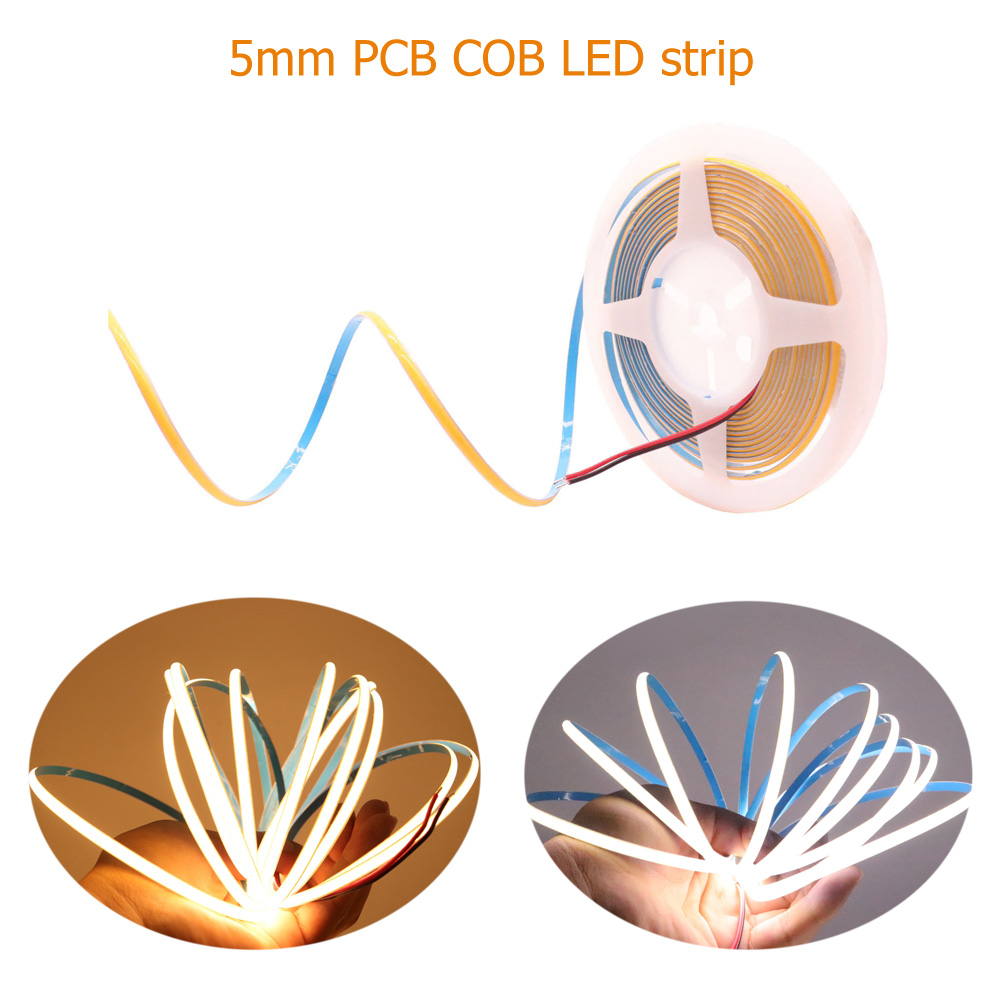 Lighting Decor And More - 超スリムで柔軟なLEDストリップライト,384ダイオード/m,5mm,コールドホワイト,ウォームホワイト,3000k/4000k/6000k,装飾lightingdc12v/24v