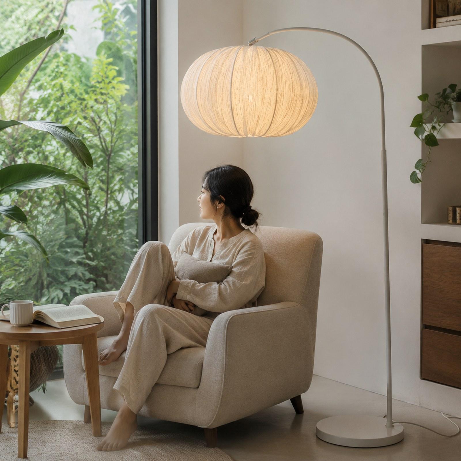 Geometric Lamp Shade - カボチャの形のペンダントライトシェード鉄布素朴な天井ランプシェードカバーレストランカフェホテル用