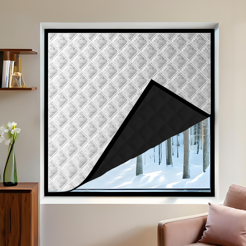 Lighting Decor And More - インスタントフィットサーマルカーテン ドリル不要、二重層断熱、熱、冷たい騒音をブロック – アパート、寝室などに最適