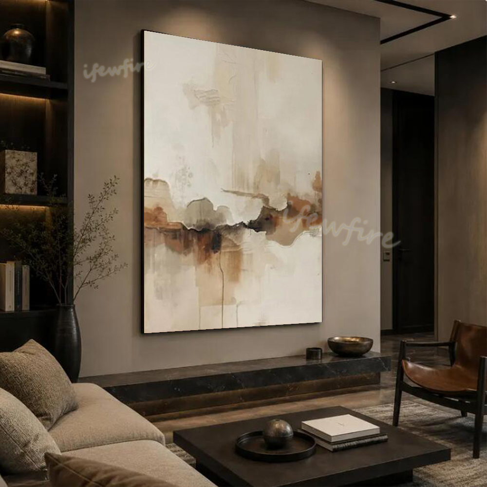 Lighting Decoration On Wall - 100%手作りのモダンな抽象油絵、キャンバスに描かれた温かみのあるウォールアート、リビングルームの装飾用絵画、ギフト用アートワーク