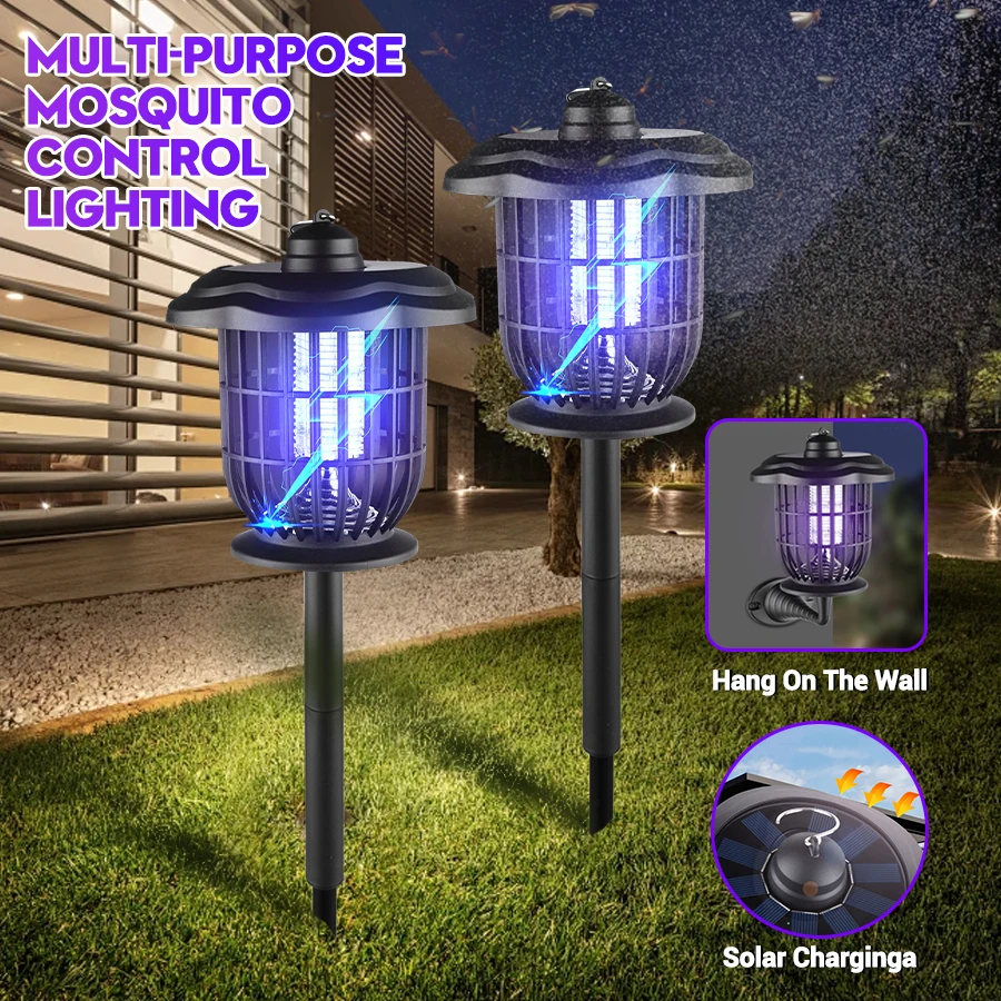 Lighting Bug Decor - 2-in-1 1200mAh LED ソーラーライト バグザッパー 365nm