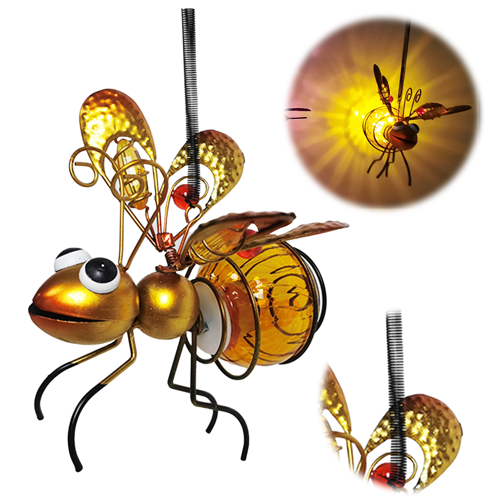 Lighting Bug Decor - ソーラー式屋外昆虫ランプ 吊り下げ式飛翔昆虫ランプ ガーデンバグライト 屋外芝生装飾用飾り