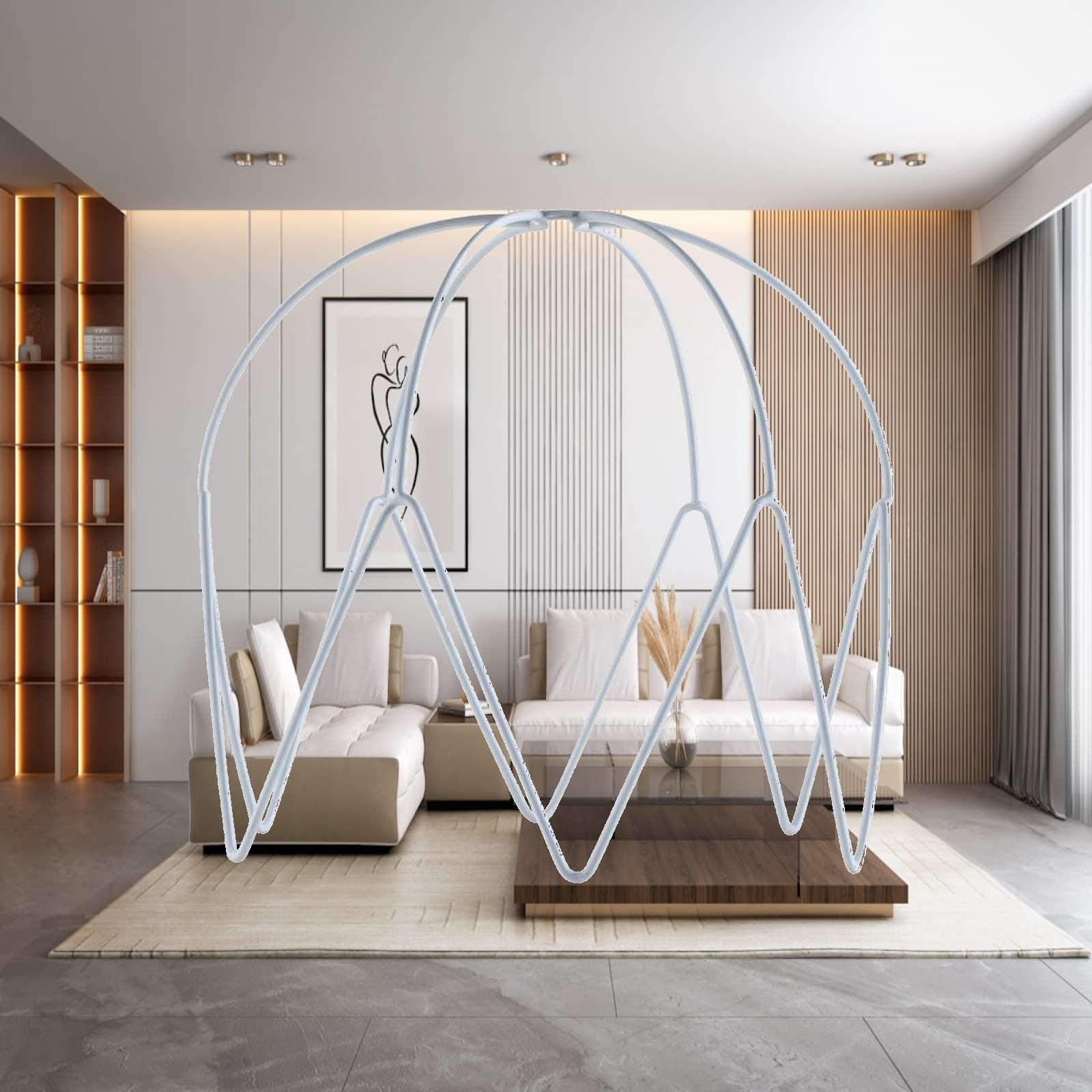 Geometric Lamp Shade - 幾何学模様のランプシェードフレーム、ペンダントライト用金属製ホルダー、カスタム照明器具