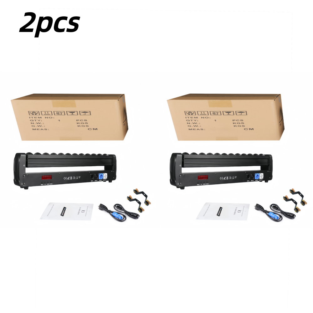 Fairy Light Curtain - 2個 250W 両面ビームカーテン＆ストロボ 360 ° 無限回転LEDムービングヘッドDMXライト、DJステージ、バー、ディスコ、コンサート、パーティー用