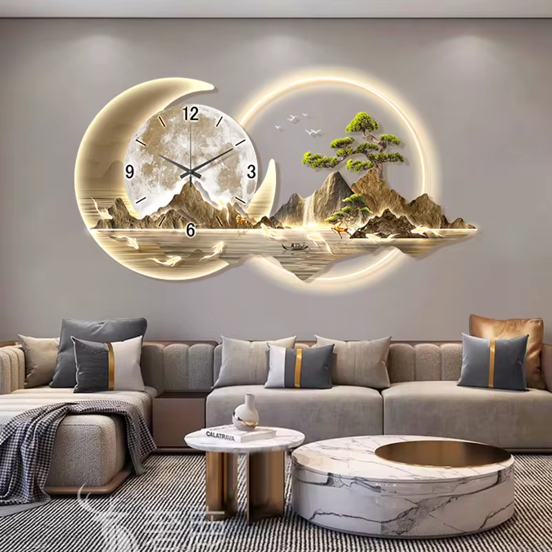 Lighting Home Decor Wall Clocks - 静かな中国風の壁掛け時計,高級ファッション,シンプルなレストラン,北欧の時計,家の装飾