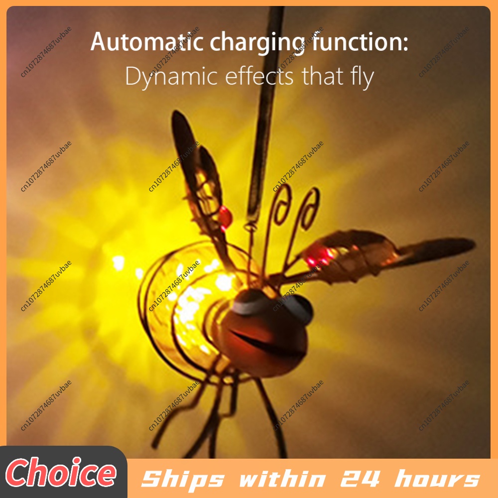 Lighting Bug Decor - ソーラー式昆虫ランプ 吊り下げ式飛翔昆虫ランプ 屋外ガーデンバグライト 芝生用飾り 夏のパーティー 結婚式の装飾