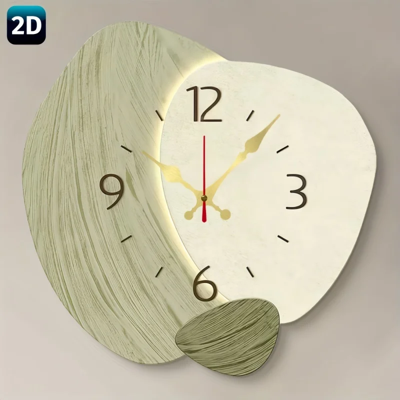 2Dフラット木製サイレント壁掛け時計 - モダンなライトグリ - Lighting Home Decor Wall Clocks のレビューと価格