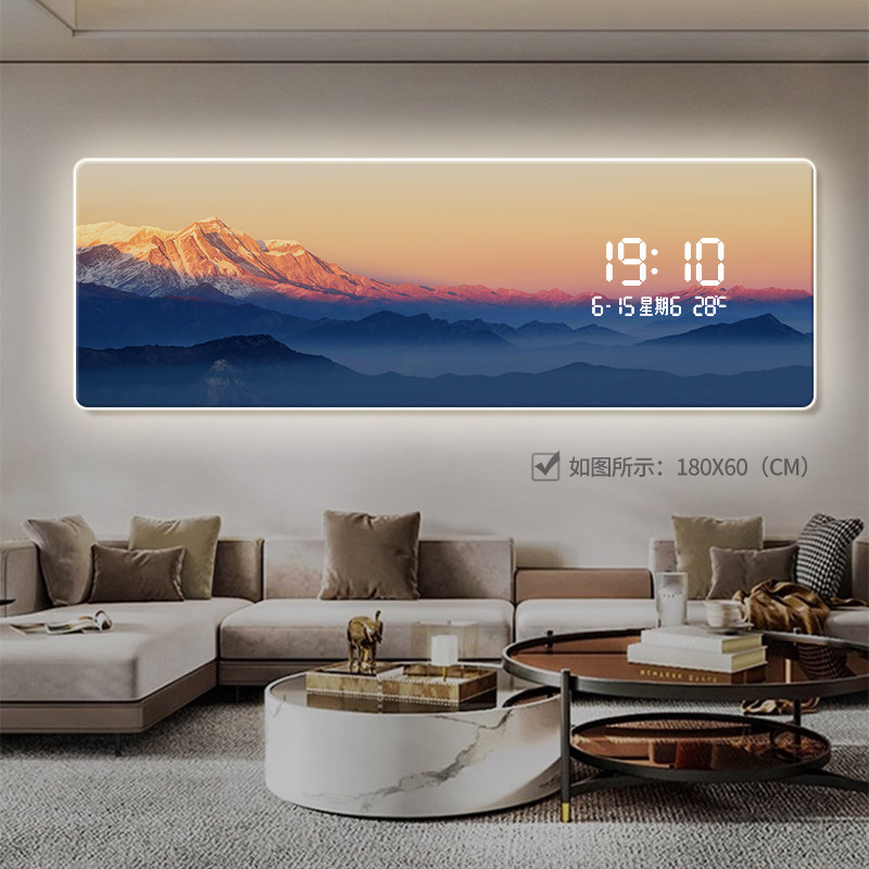 日付付きスタイリッシュな時計、ライト付きリビングルーム時計、 - Lighting Home Decor Wall Clocks のレビューと価格