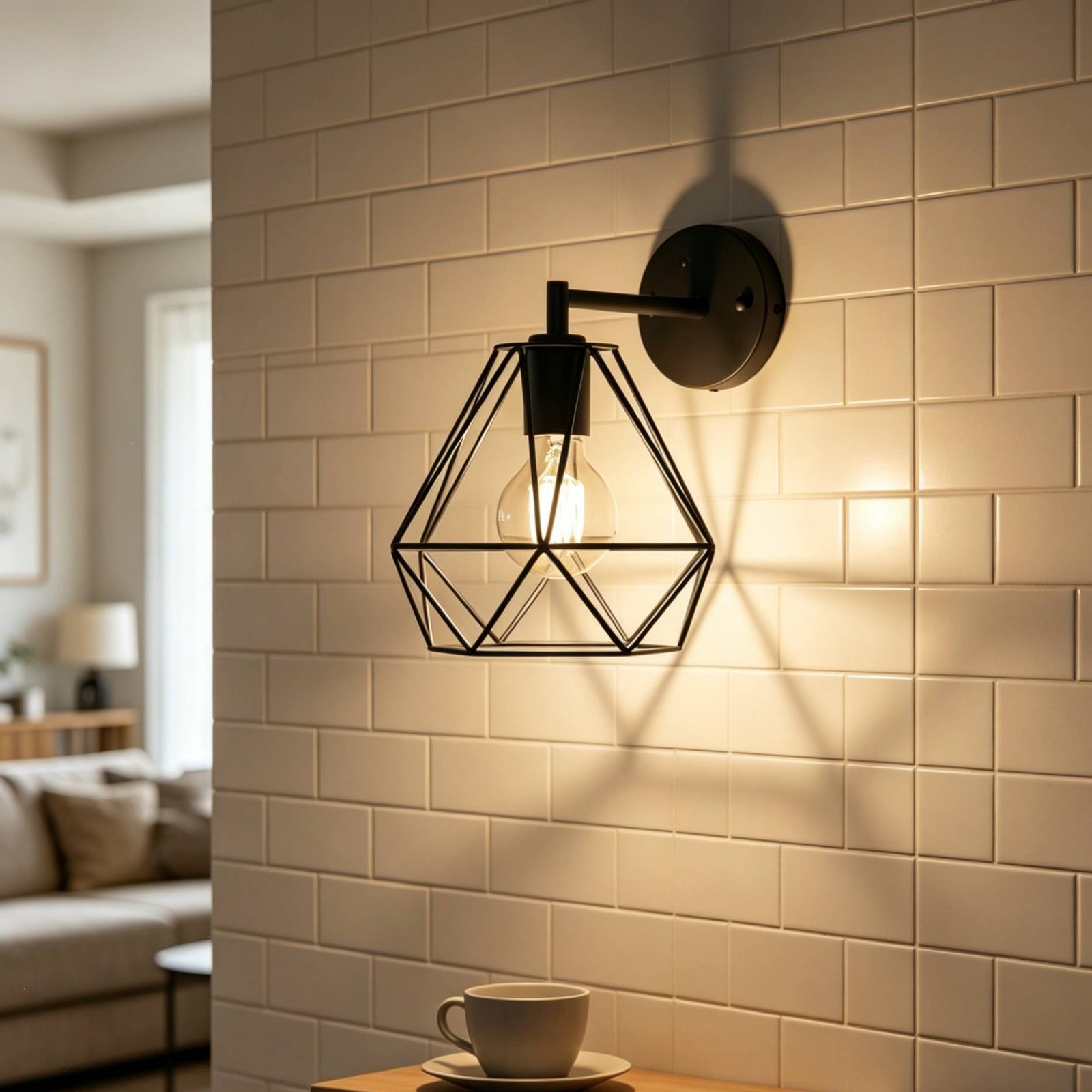 菱形ランプシェード ミニマリストメタルワイヤーランプシェード - Geometric Lamp Shade のレビューと価格