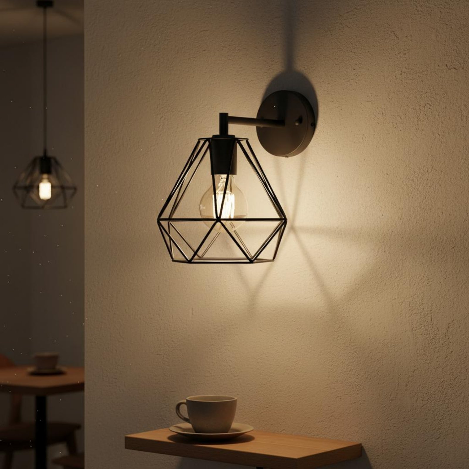 菱形ランプシェード ミニマリストメタルワイヤーランプシェード - Geometric Lamp Shade のレビューと価格