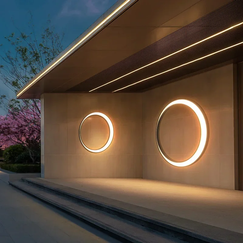 現代の屋外防水ムーンウォールランプヴィラエントランステラスガ - Lighting Decoration On Wall のレビューと価格