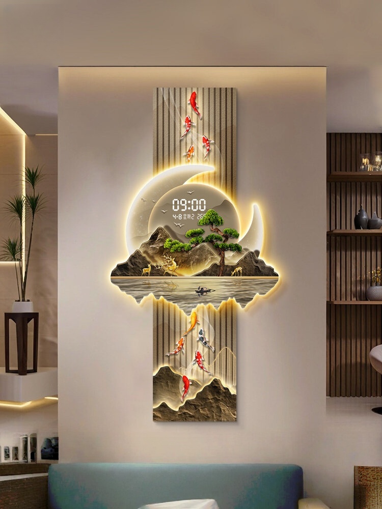 デザイン高級壁時計リビングルーム LED 壁時計サイレント  - Lighting Home Decor Wall Clocks のレビューと価格