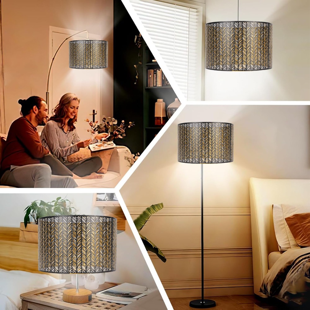 シンプルな鉄製ランプシェード幾何学模様中型シャンデリアランプ - Geometric Lamp Shade のレビューと価格