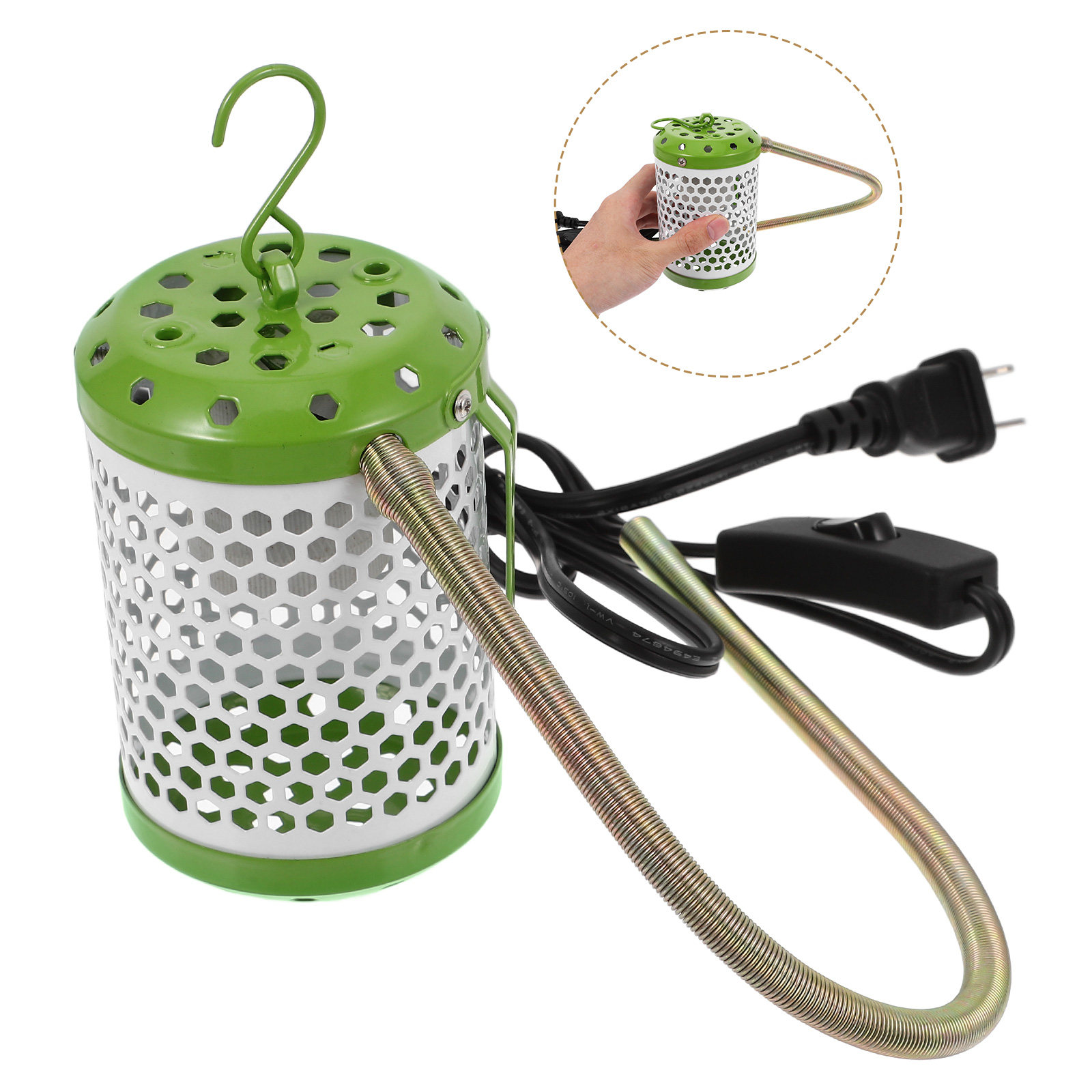 セラミック製の可変高さ調整機能付きヒートランプ。安全カバー付 - Gecko Lighting & Decor のレビューと価格