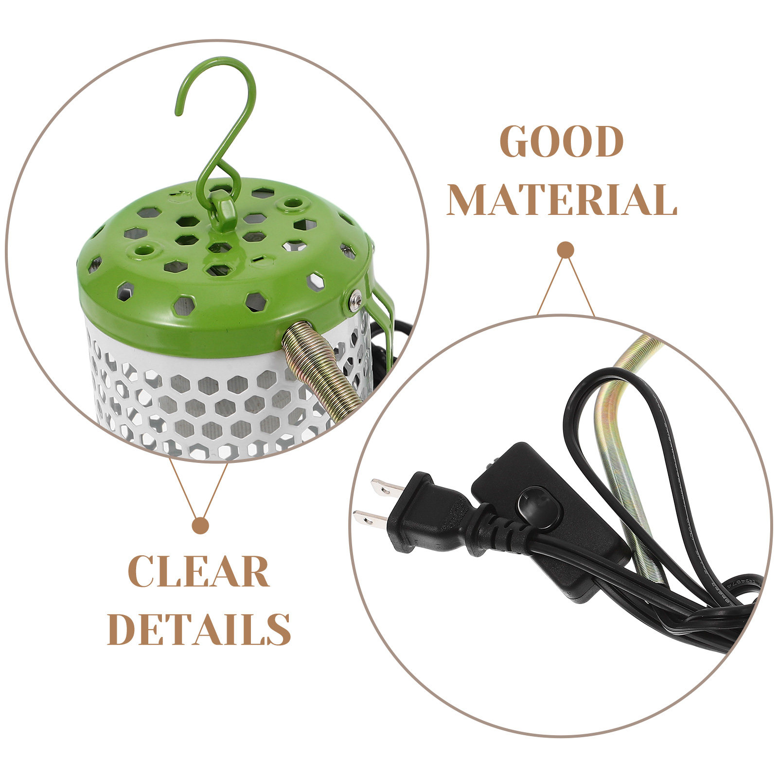 セラミック製の可変高さ調整機能付きヒートランプ。安全カバー付 - Gecko Lighting & Decor のレビューと価格