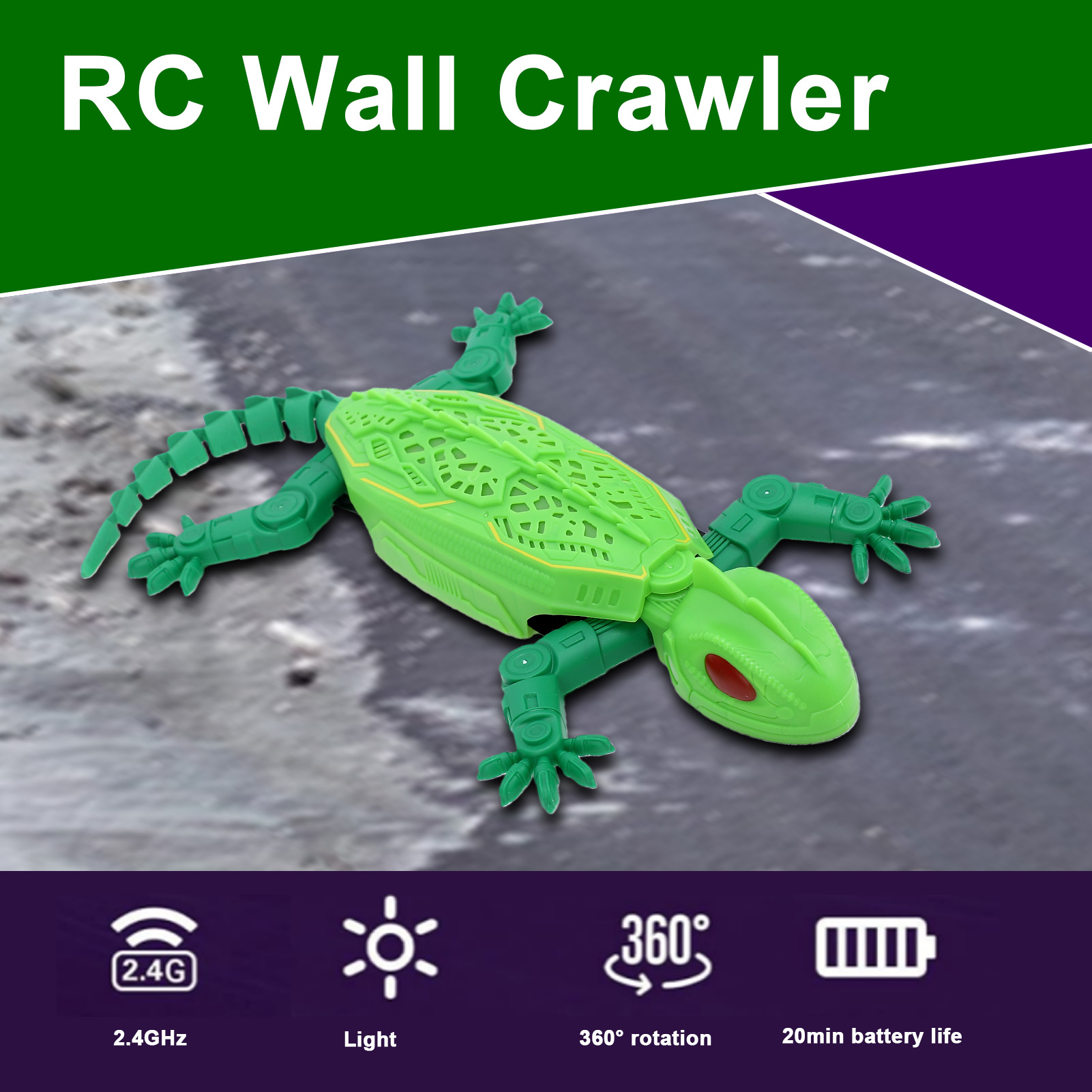 リモコン Gecko、2.4GHz RC ウォールクローラー - Gecko Lighting & Decor のレビューと価格