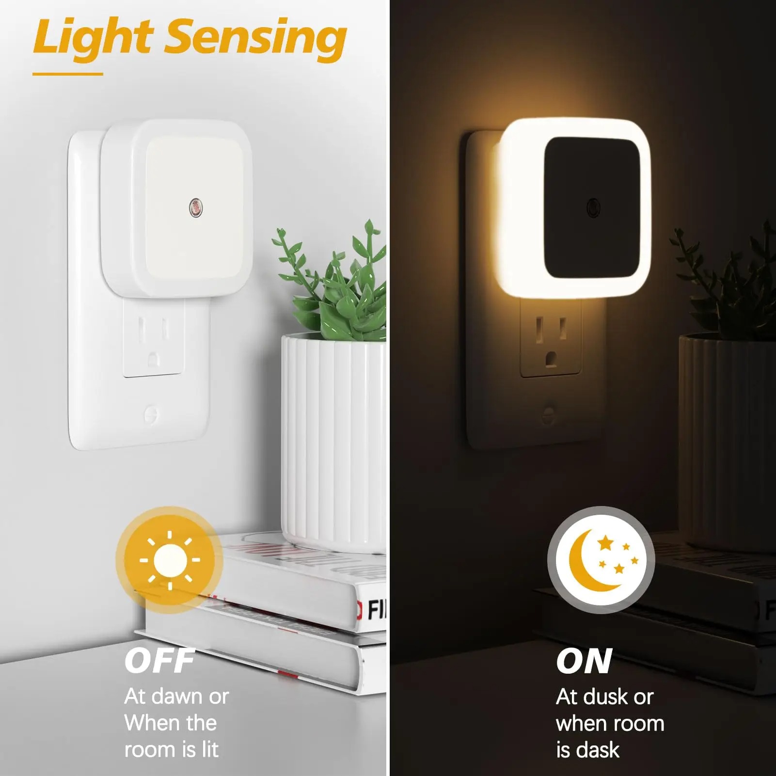 LED壁掛け式プラグライト、センサー内蔵、日没・日の出に合わ - Lighting Decoration On Wall のレビューと価格
