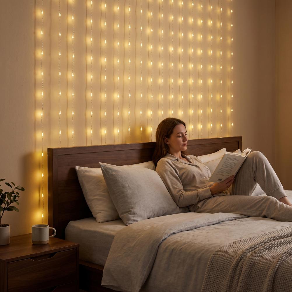寝室用ムードライト、400個のLEDライトが連なったカーテン - Fairy Light Curtain のレビューと価格