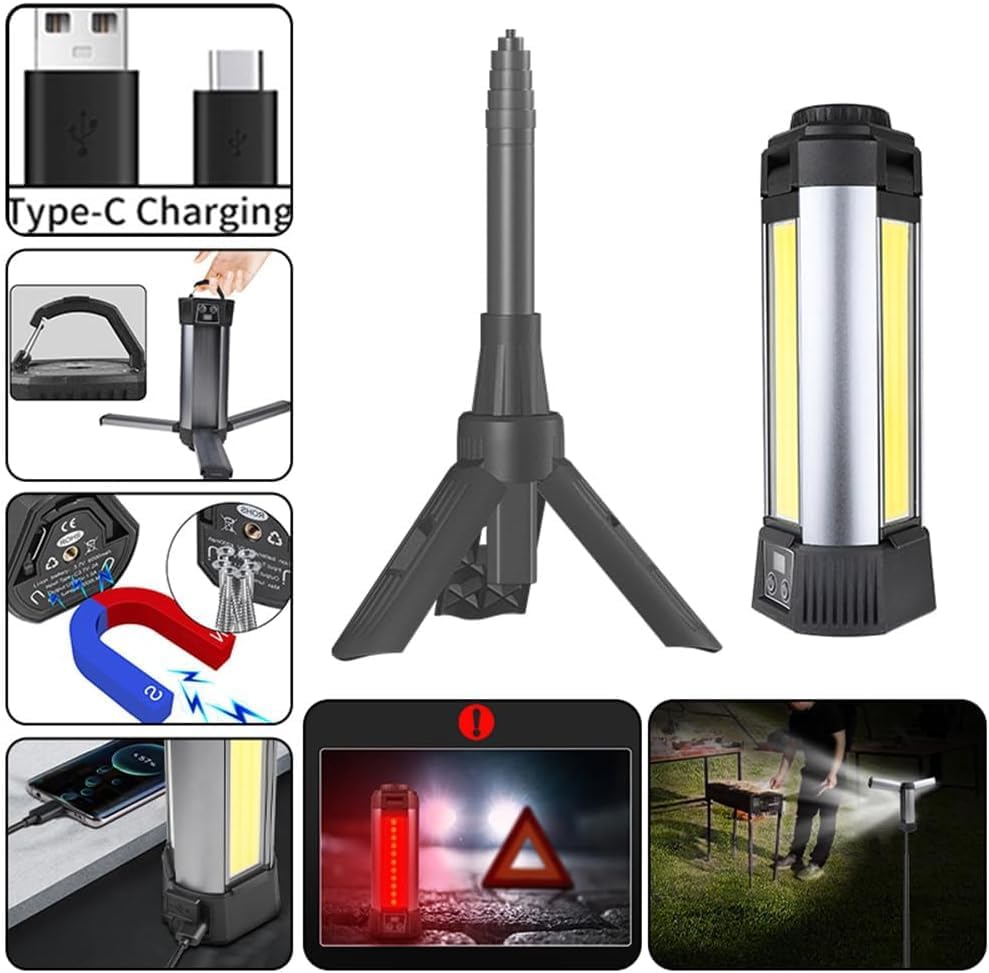 充電式作業灯、キャンプ用ライト、屋外用、LEDコードレス作業 - Floor Lamp Tripod のレビューと価格