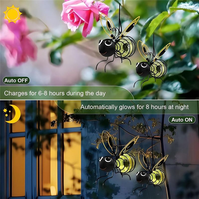 BAAG-ソーラービー型ライト、屋外用吊り下げ式LED蜂型ガ - Lighting Bug Decor のレビューと価格