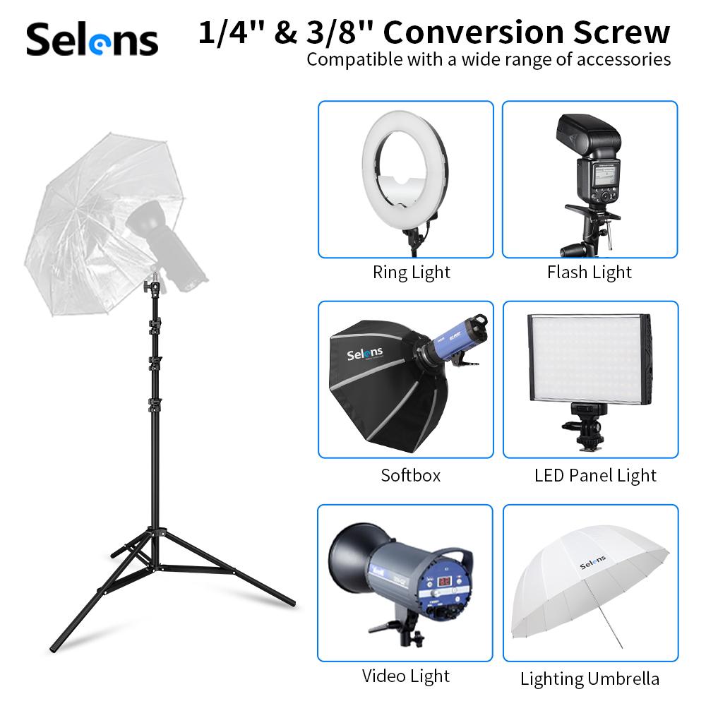 Selens 2.2~3.95m エアクッションライトスタン - Lighting Gallery のレビューと価格