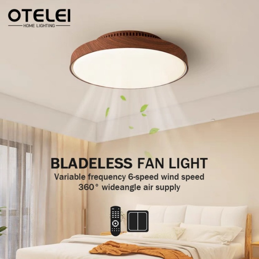 新しいウォールナット色の見えない羽根のないシーリングファンラ - Decor Lighting Ceiling Fans のレビューと価格