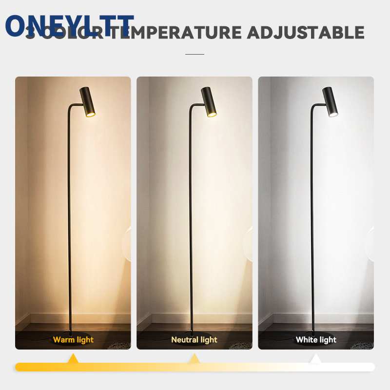 モダンなデザインの円形LEDフロアランプ,調整可能な照明強度 - Floor Lamp Tripod のレビューと価格