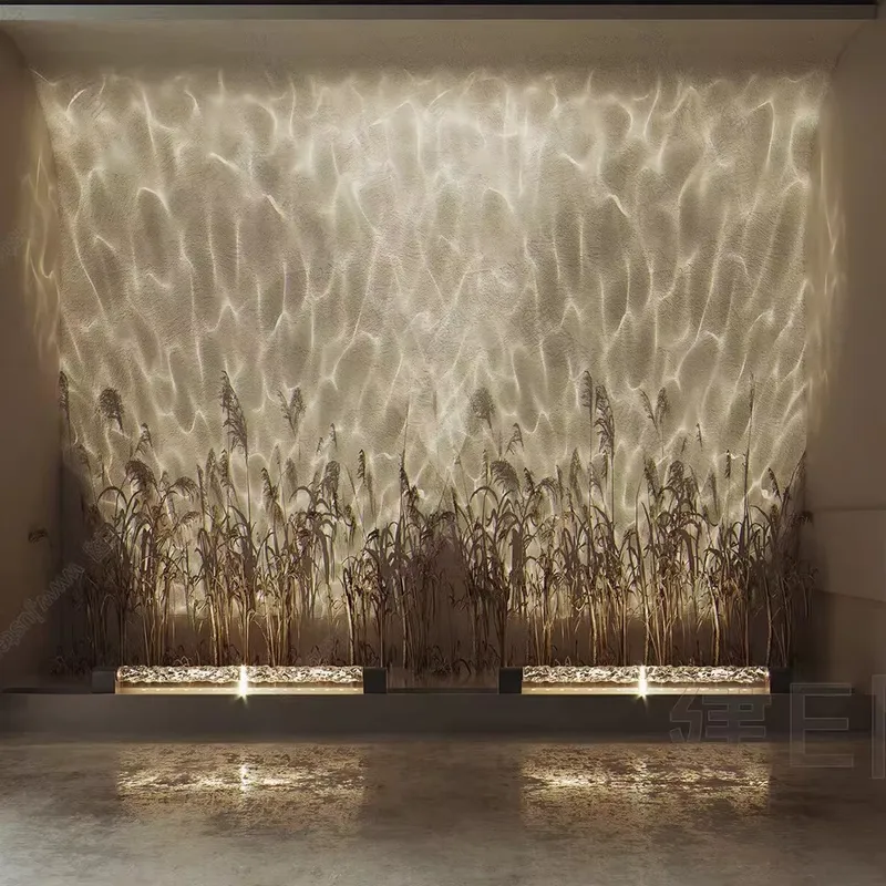 スマート3Dウォールウォッシュ炎投影ライト、水波紋雰囲気ラン - Lighting Decoration In Bedroom のレビューと価格
