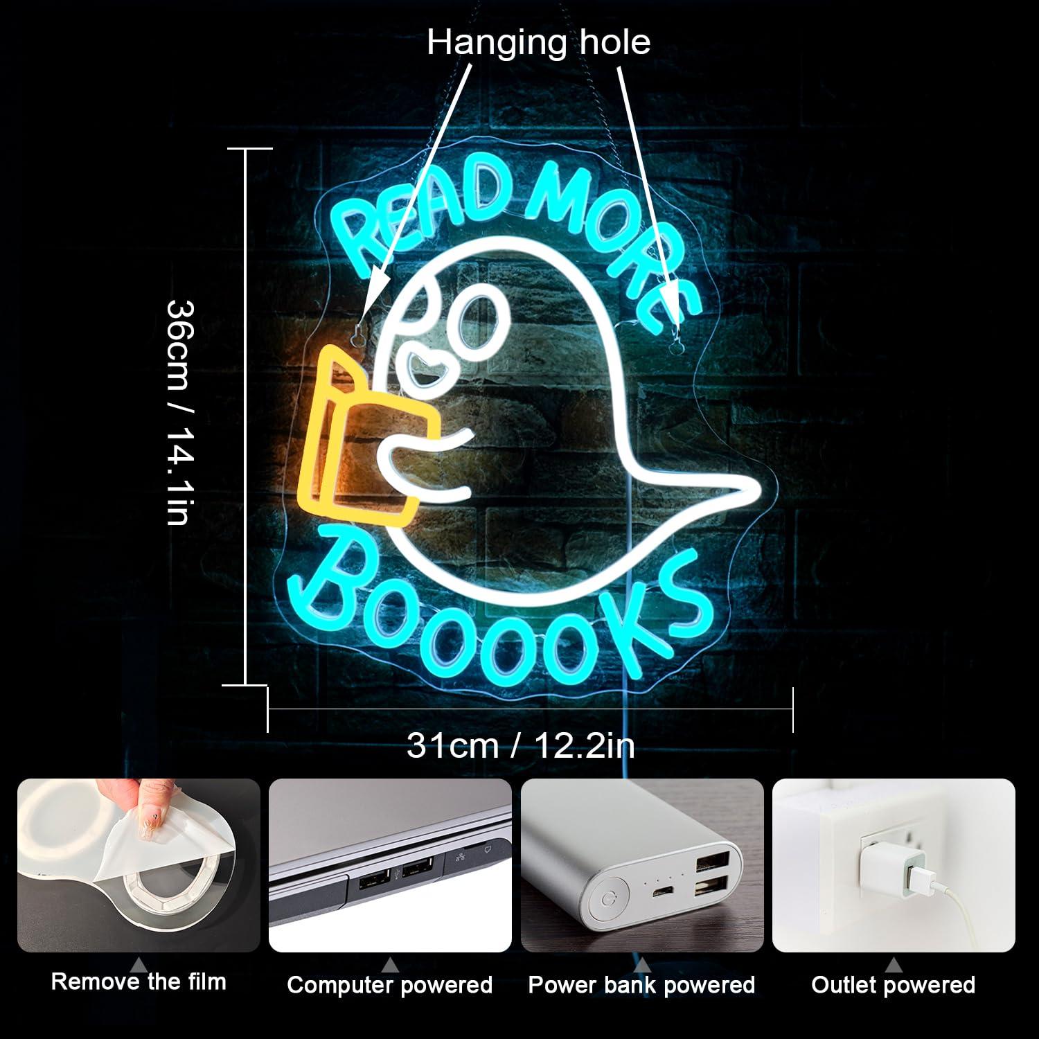 「ブック」のネオンサイン。USB接続で調光可能なLEDライト - Lighting Decor And More のレビューと価格