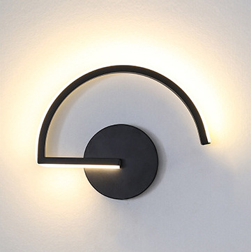 モダンな北欧LEDウォールランプ、ミニマリストブラック幾何学 - Lighting Decoration In Bedroom のレビューと価格