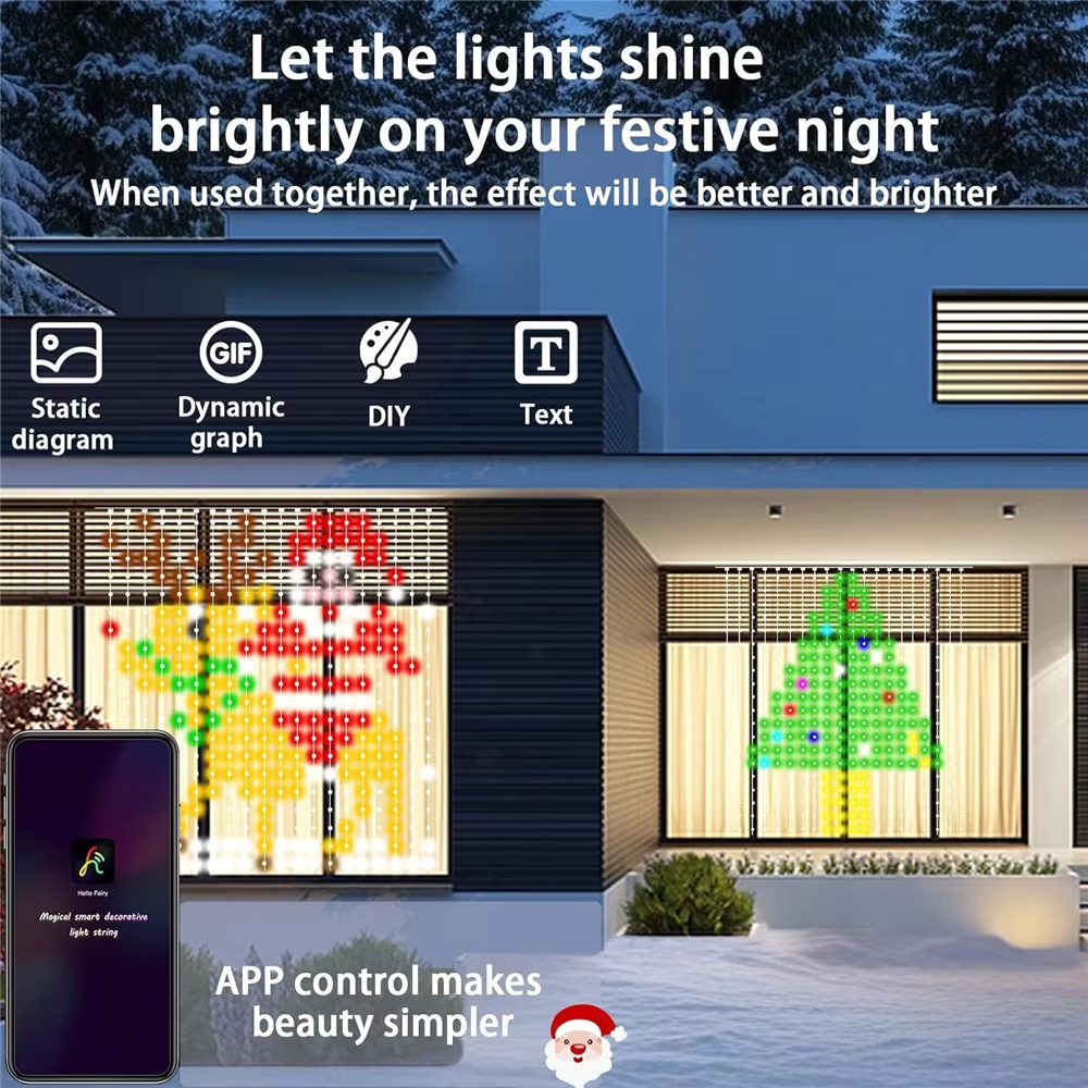 400LEDスマートカーテンライト Bluetoothアプリ - Fairy Light Curtain のレビューと価格