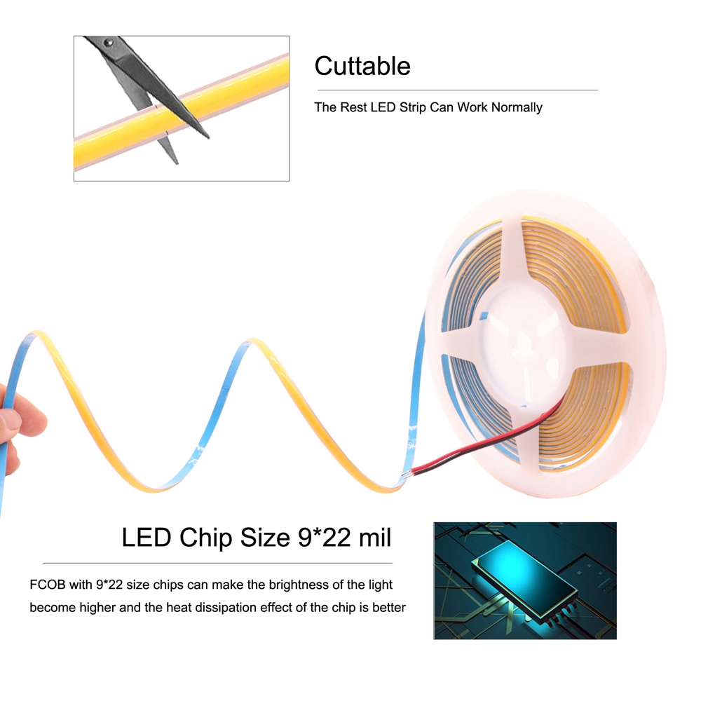 超スリムで柔軟なLEDストリップライト,384ダイオード/m - Lighting Decor And More のレビューと価格