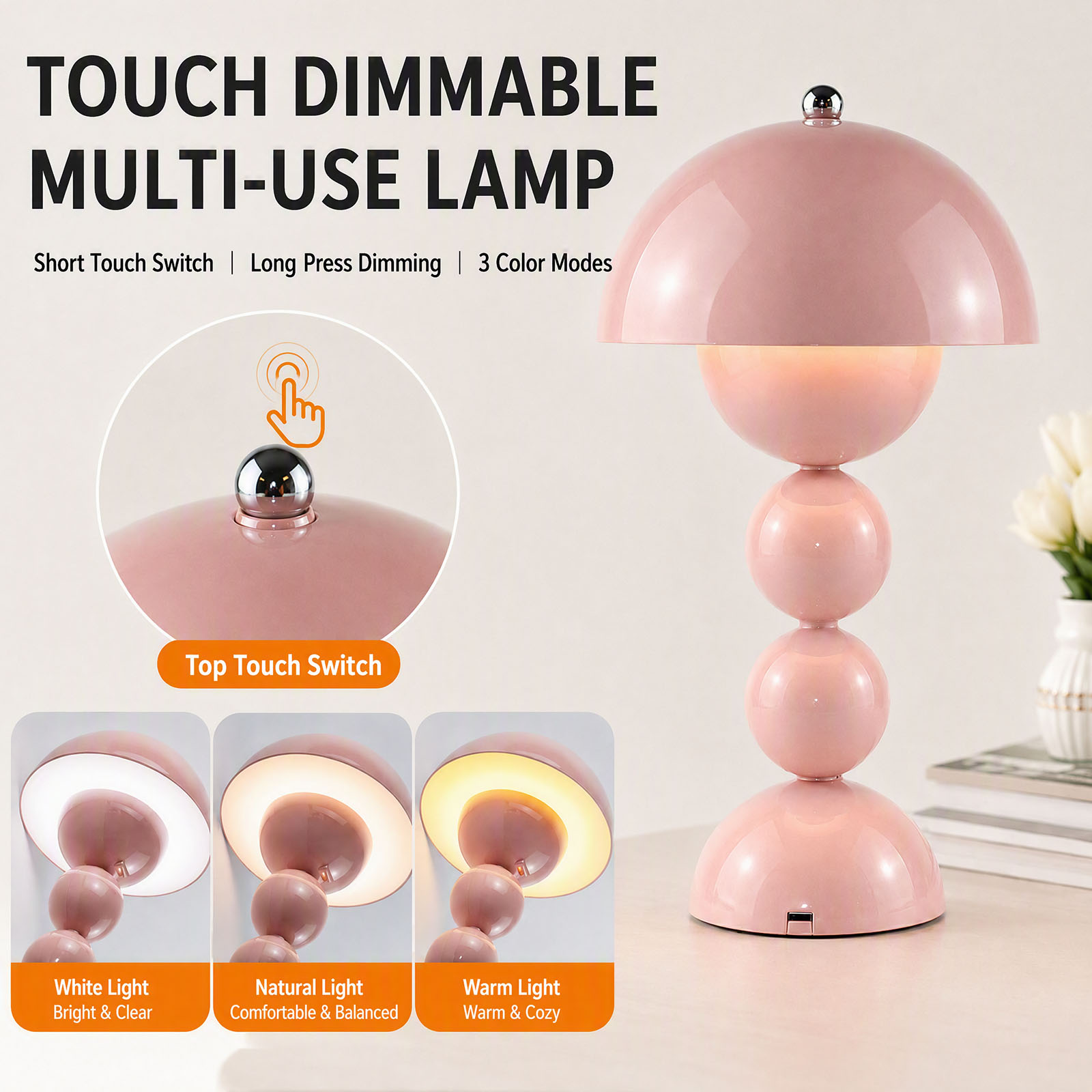 USB接続のきのこ型LEDテーブルランプ。3つのカラーモード - Lighting Decoration In Bedroom のレビューと価格