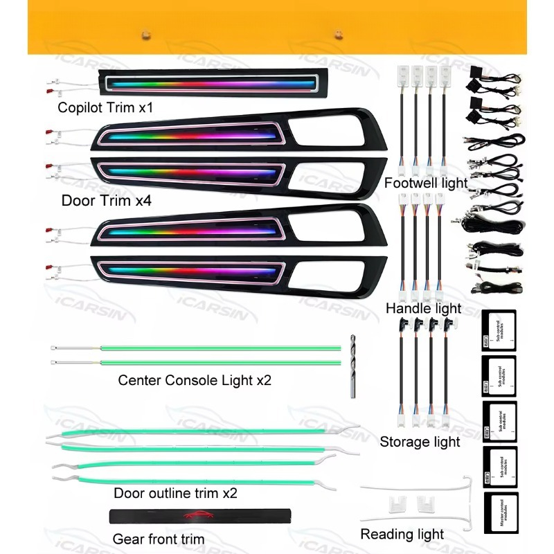 256色RGBダイナミックシンフォニー雰囲気ライトキット 2 - Lighting Interior Decor のレビューと価格