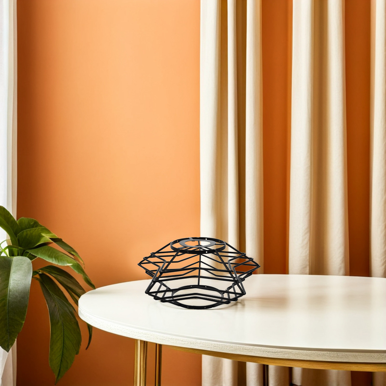 E27口金ペンダントライト、金属製ワイヤーケージランプシェー - Geometric Lamp Shade のレビューと価格