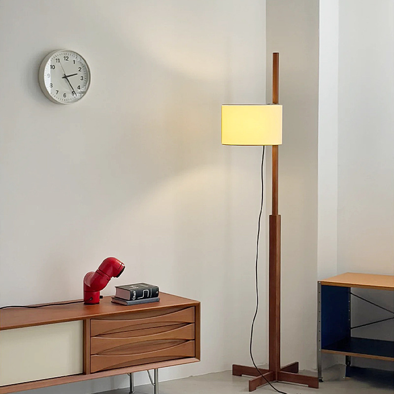 和風の昇降式木製ランプ、侘び寂びのファブリックフロアランプ、 - Floor Lamp Tripod のレビューと価格
