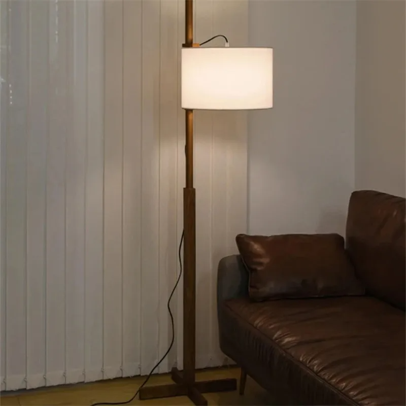 和風の昇降式木製ランプ、侘び寂びのファブリックフロアランプ、 - Floor Lamp Tripod のレビューと価格