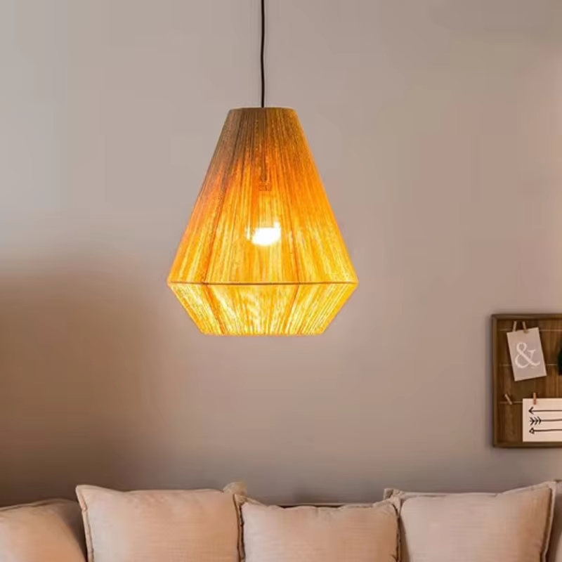 籐製ペンダントライト ボヘミアン幾何学模様ハンギングランプ  - Geometric Lamp Shade のレビューと価格
