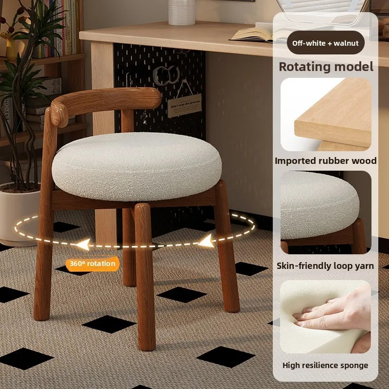 シンプルな無垢材回転式ドレッシングスツール、無垢材レジャーダ - Furniture Lighting & Decor Magazine のレビューと価格