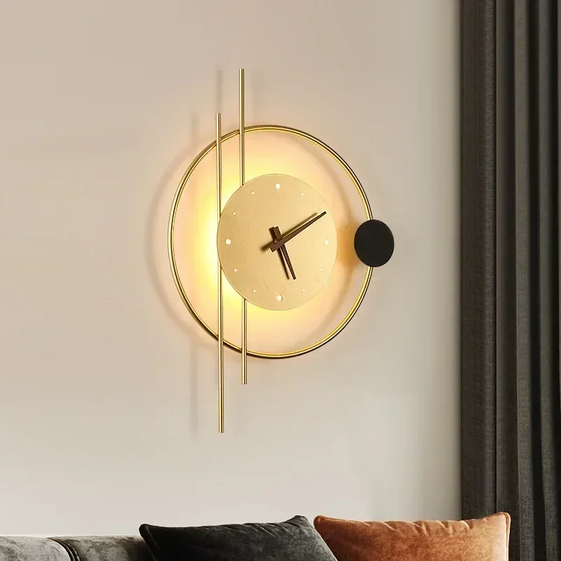 モダンなLED壁掛け時計ライト。寝室、ベッドサイド、リビング - Lighting Home Decor Wall Clocks のレビューと価格