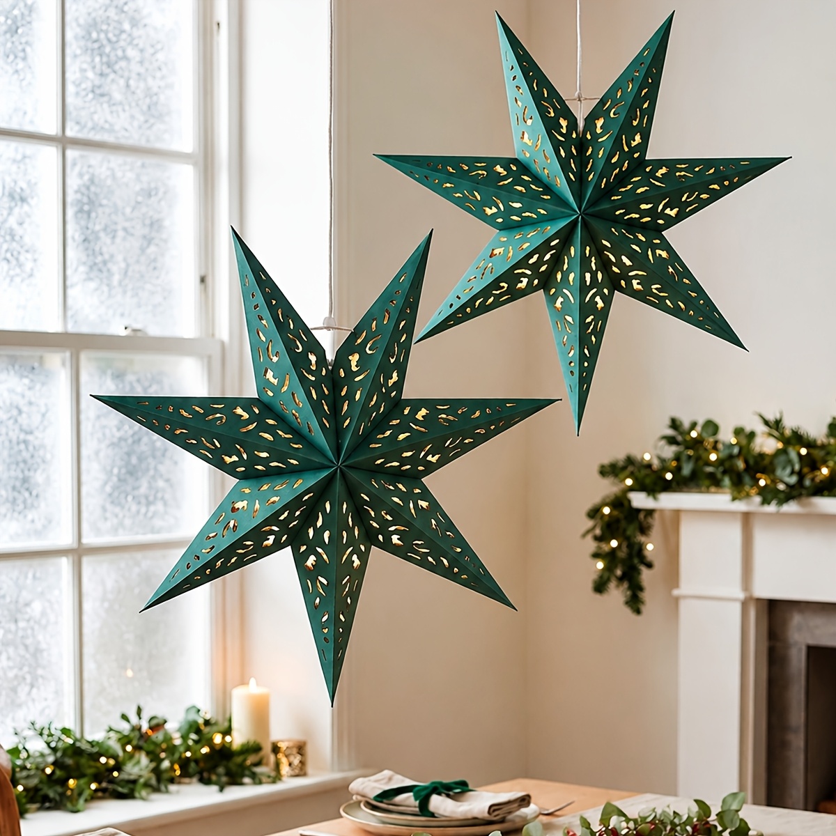 2個入り、ペンダント、ドロップ＆フィニアル、35cm、グリー - Pendant Lighting Christmas Decor のレビューと価格