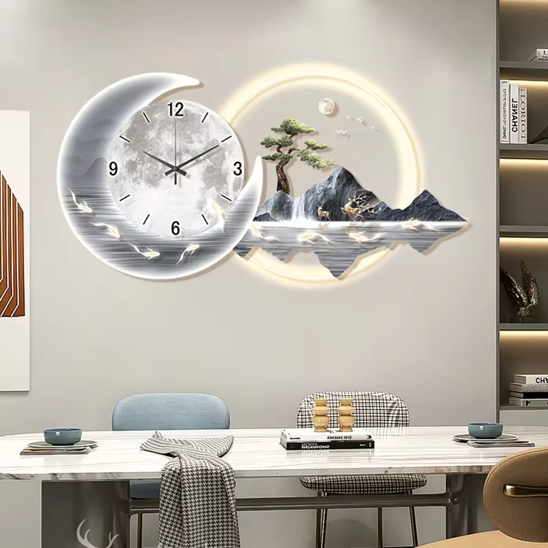 静かな中国風の壁掛け時計,高級ファッション,シンプルなレスト - Lighting Home Decor Wall Clocks のレビューと価格